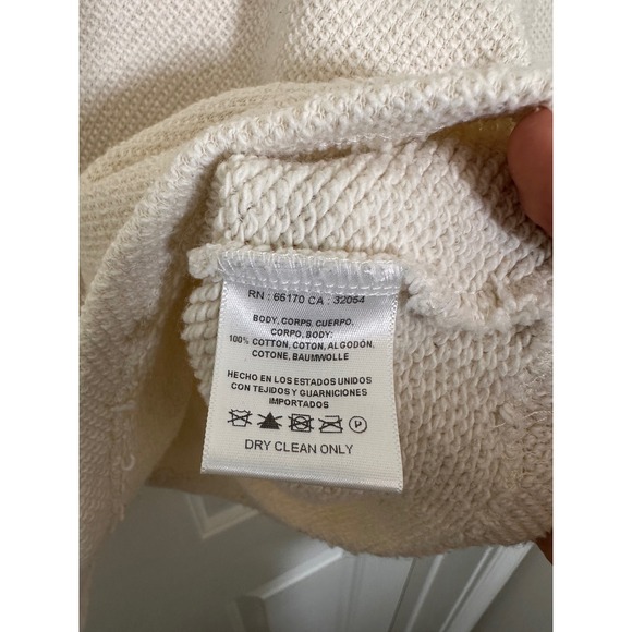 Deletta Cream Textured Fringe Sleeve V Neck Sweater Top Women's Size S - Picture 5 of 5